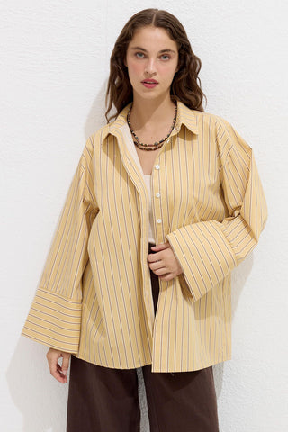 Striped Cotton Shirt Yellow Stripe