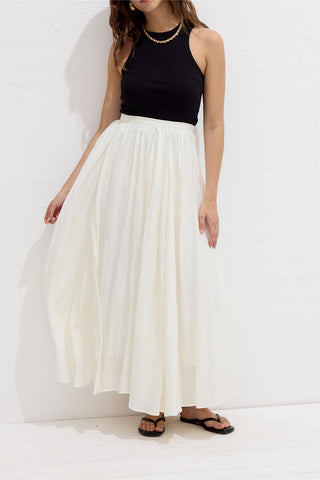 Crushed Effect Premium Skirt Ecru