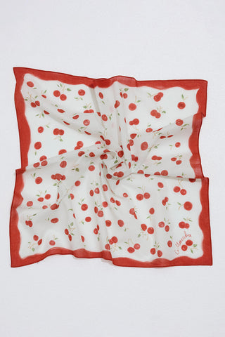 Patterned Cotton Scarf Cherry