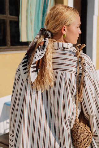 Desenli Pamuklu Atkı Merhaba Yaz