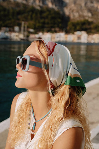 Desenli Pamuklu Atkı Istakoz