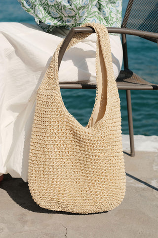 Straw Shopper Bag Beige