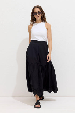 Embroidered Skirt Black