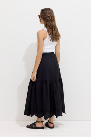 Embroidered Skirt Black