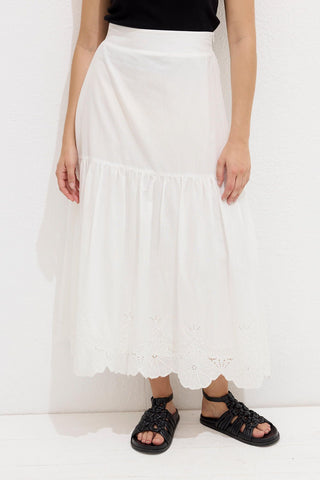 Embroidered Skirt Ecru