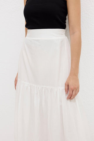 Embroidered Skirt Ecru