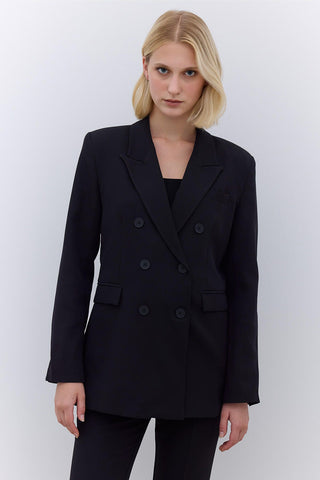 Fitted Blazer Jacket Black