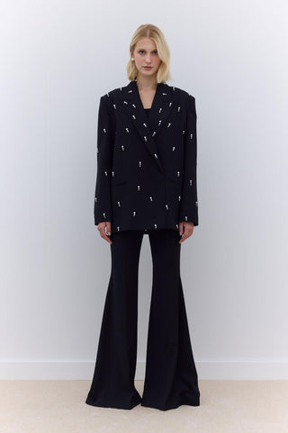 Pearl Embellished Evening Jacket Black