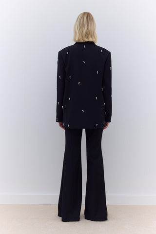 Pearl Embellished Evening Jacket Black