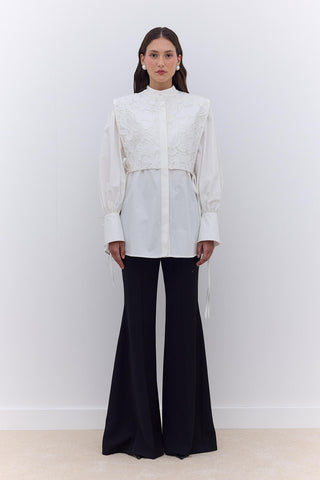 Sınırlı Sayıda Dantel Tunik Ekru