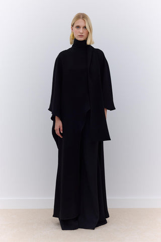 Asymmetric Evening Cape Black