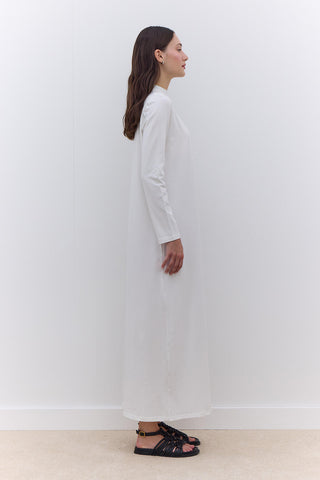 Long Sleeve Stretch Dress Ecru