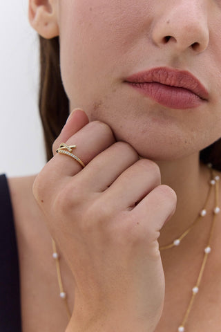 Zircon Cross Ring Light Yellow