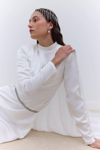 Cape Evening Dress Ecru