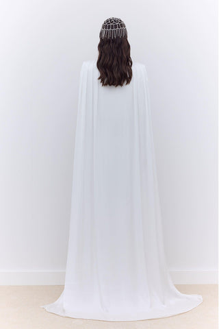 Cape Evening Dress Ecru