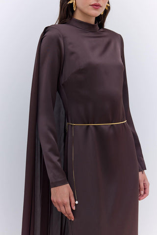 Cape Evening Dress Brown