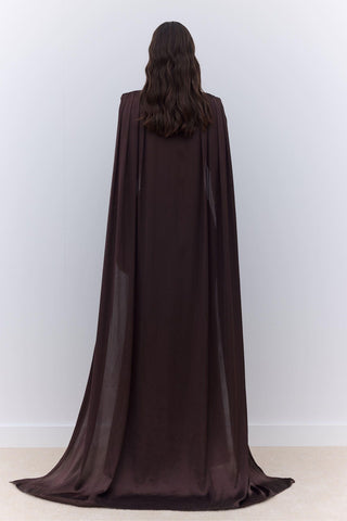 Cape Evening Dress Brown