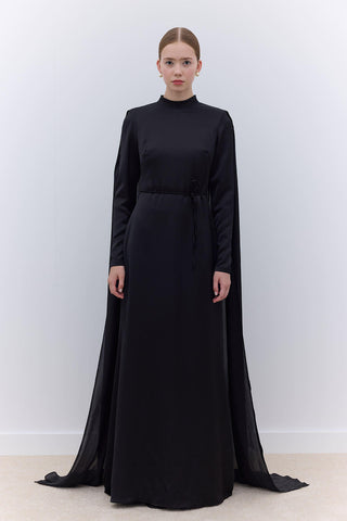 Cape Evening Dress Black