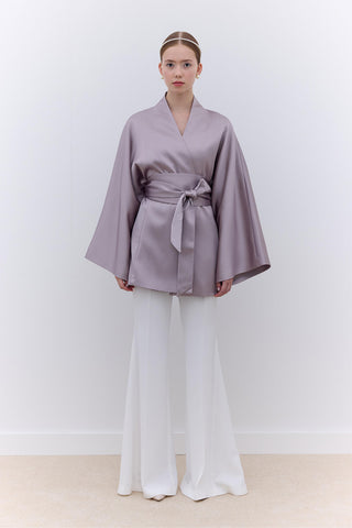 Satin Belted Kimono Mink