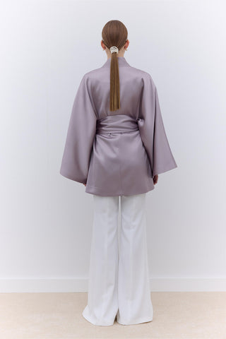 Satin Belted Kimono Mink