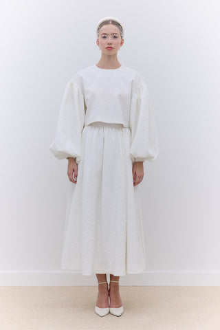 Pearl Embellished Evening Blouse Ecru