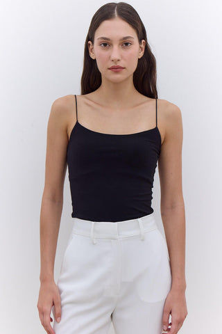 Spaghetti Strap Crop Top Black