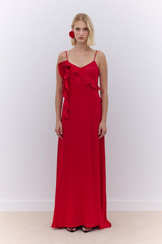 Rosalie Strappy Evening Dress Red