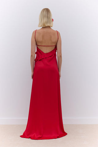 Rosalie Strappy Evening Dress Red