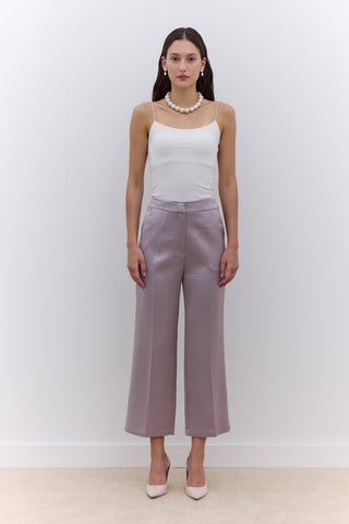 Satin Straight Leg Trousers Mink