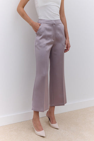 Satin Straight Leg Trousers Mink