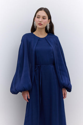 Dress With Wide Sleeve Detail Night Blue