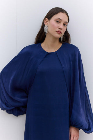 Dress With Wide Sleeve Detail Night Blue