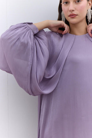 Dress With Wide Sleeve Detail Purple