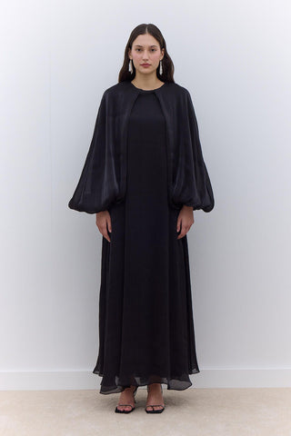 Dress With Wide Sleeve Detail Black