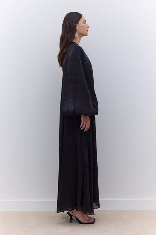 Dress With Wide Sleeve Detail Black