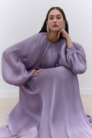 Dress With Wide Sleeve Detail Purple