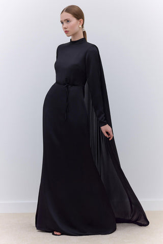 Cape Evening Dress Black