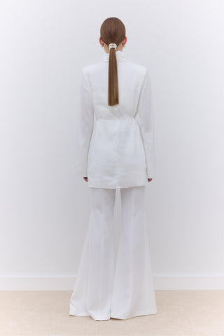 Satin Wide Sleeve Tunic Ecru