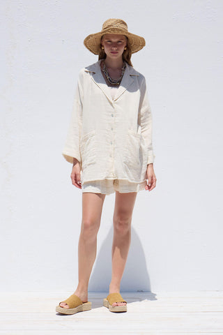 Shirt With Jacket Collar Ecru