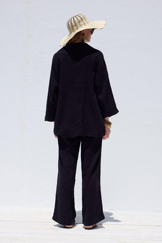 Ceket Yaka Gömlek Siyah