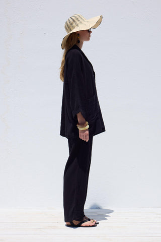 Ceket Yaka Gömlek Siyah