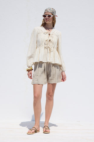 Relaxed Muslin Shorts Sand