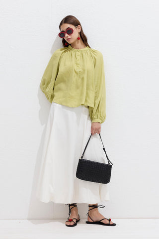 Frances Woven Baguette Bag Black