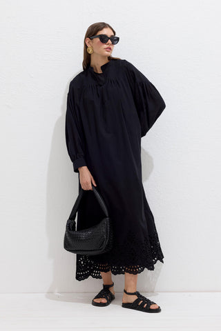 Frances Woven Oval Bag Black
