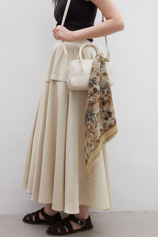 Ester Faux Leather Box Bag Beige