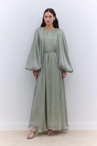 Dress With Wide Sleeve Detail Green