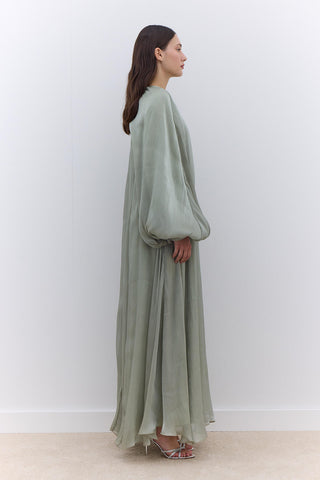 Dress With Wide Sleeve Detail Green