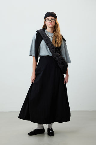 Balloon Silhouette Skirt Black