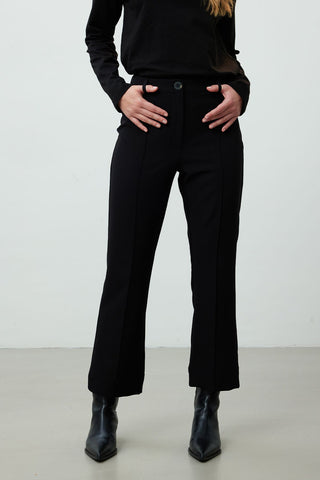 Straight Cut Trousers Black