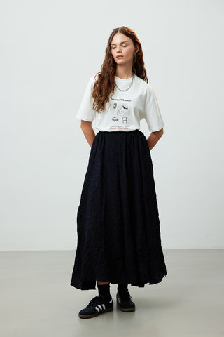 Crushed Effect Premium Skirt Black
